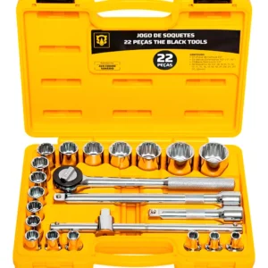 Kit Jogo De Soquetes 1/2 Polegadas  Com Maleta Completo Cromado