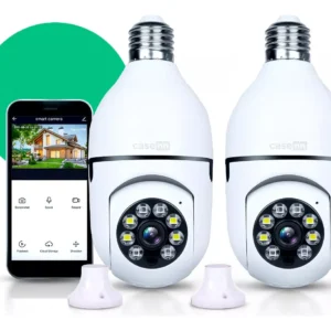 Kit 2 Câmeras Lampada De Segurança Ip Wifi Com Visão Noturna Interna Externa App Yoosee Espiã 360º Cor Branco Casenn