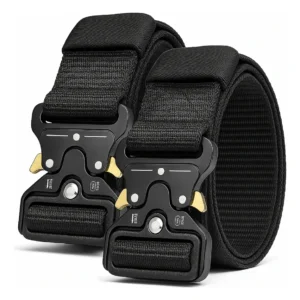 Kit 2 Cintos Táticos Preto Nylon Resistente Engate Rápido