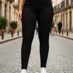 Calça Feminina Jeans Cintura Alta Skinny Levanta Bumbum
